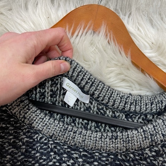 Garnet Hill Metallic Silver Knit Sweater - Picture 6 of 7